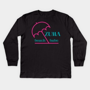 Zuma Beach Babe California Kids Long Sleeve T-Shirt